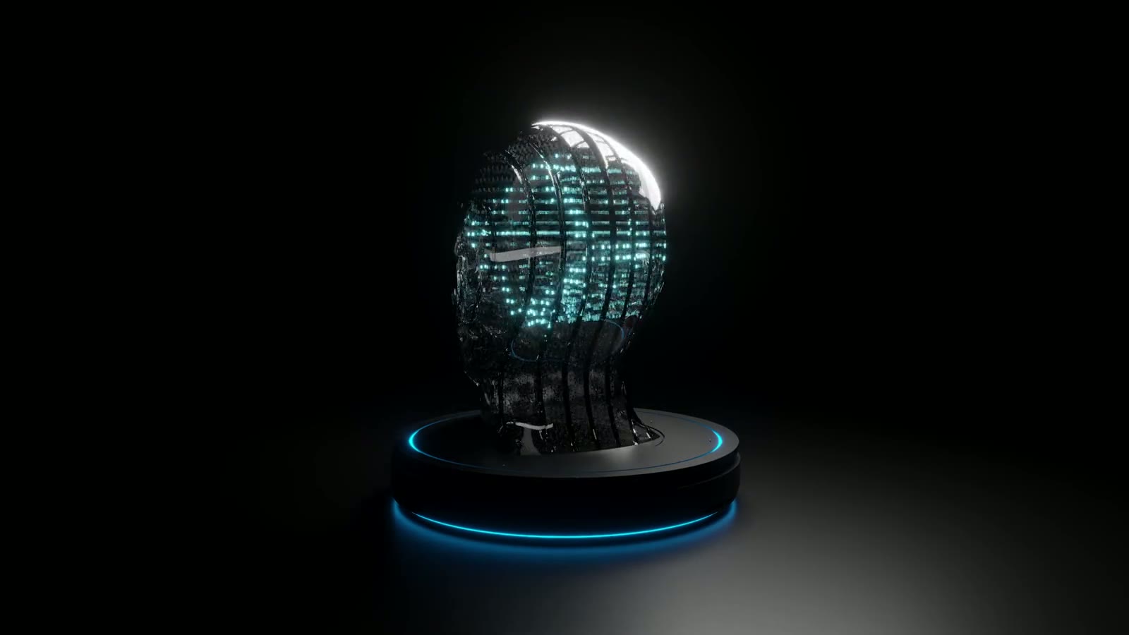 LED matrix read through the refracting glass surface