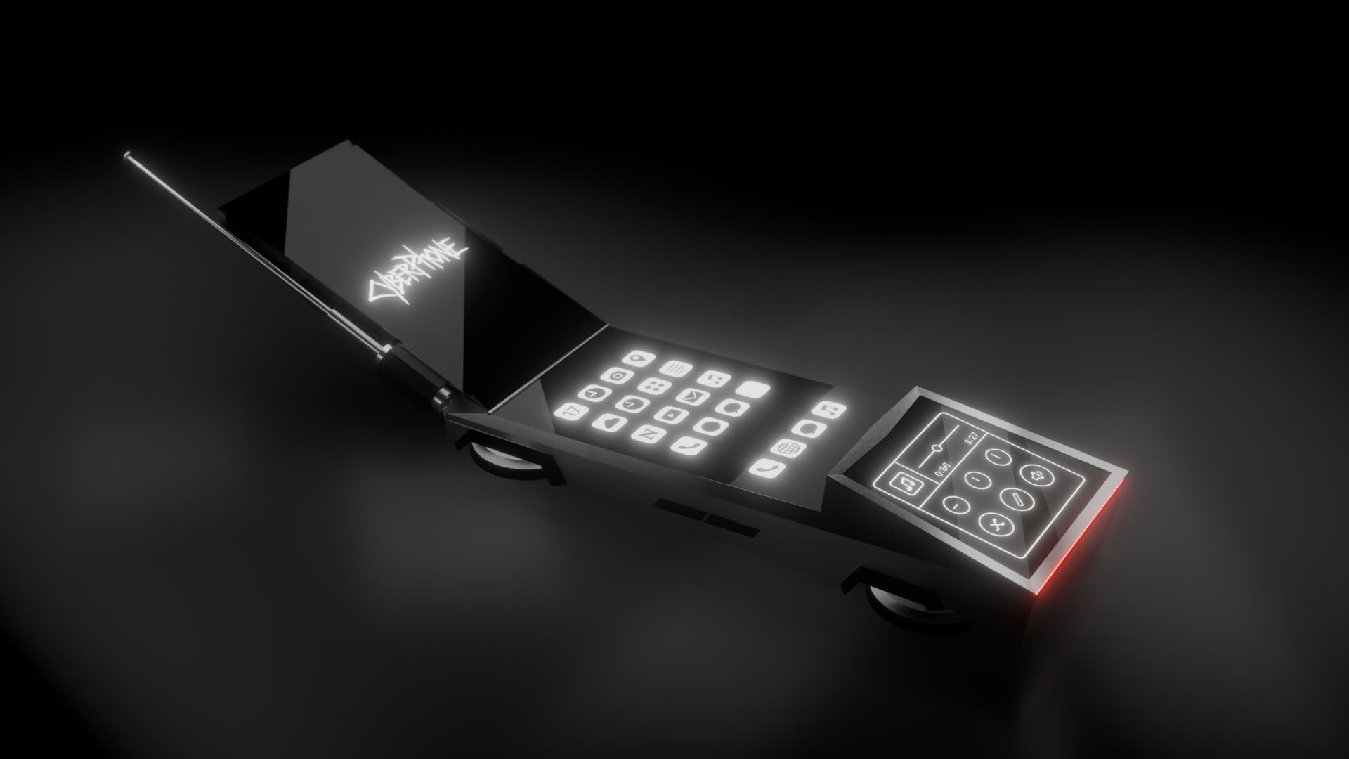 The Cyberphone closed, showing the faceted body
