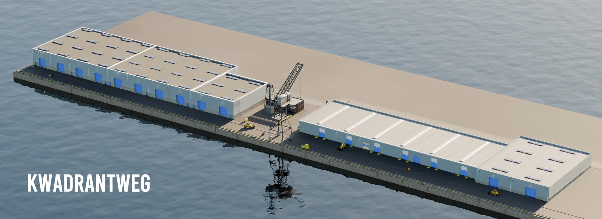 Kwadrantweg quayside site model with dock crane