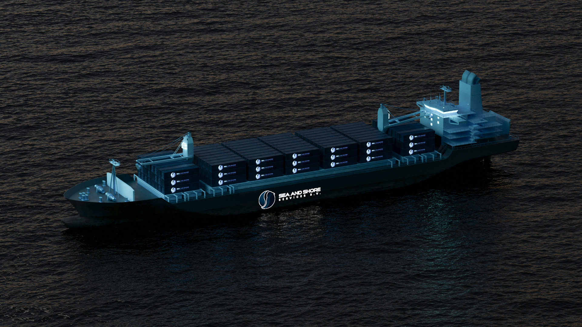 Second view of the liveried container vessel