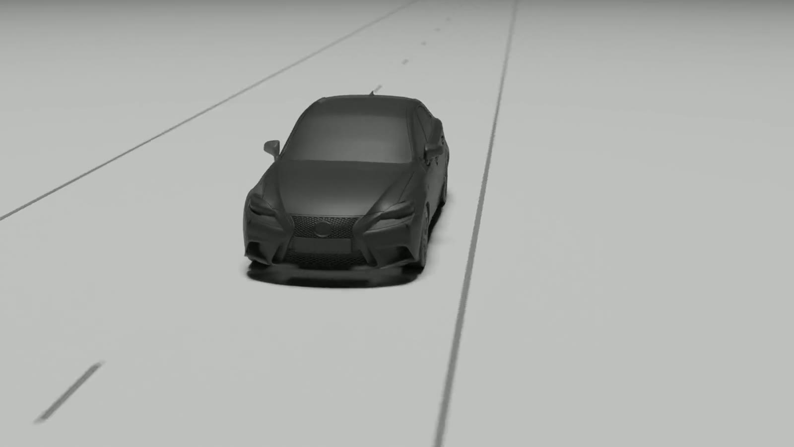 The car driving, seen from behind